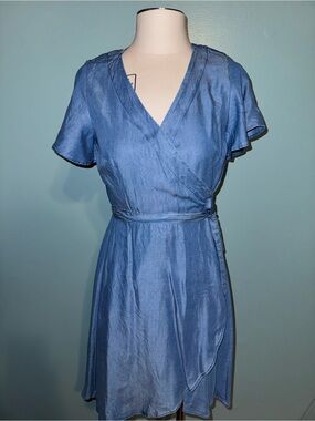 NWT LOFT Denim Wrap Dress Size Small